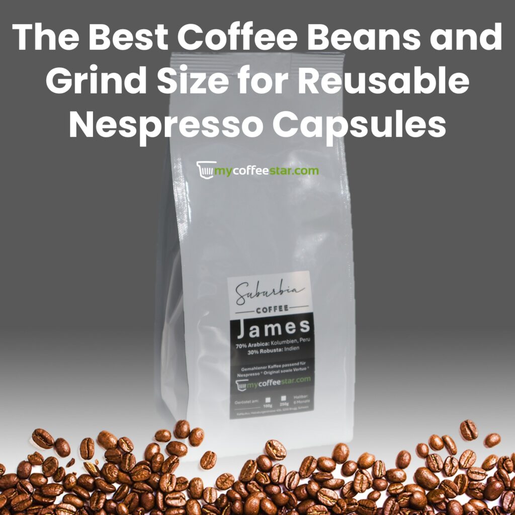 Café James pour capsules Nespresso réutilisables – 70 % Arabica, 30 % Robusta, torréfaction foncée, mouture parfaite pour espresso et lungo, durable et aromatique.