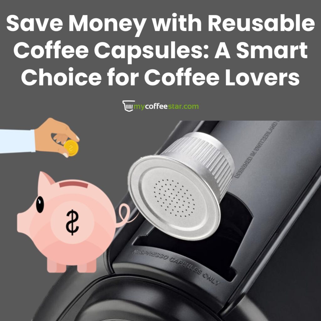Capsules de café réutilisables et couvercles Vertuo MyCoffeestar avec James Coffee, 70 % Arabica, 30 % Robusta, durable et économique.
