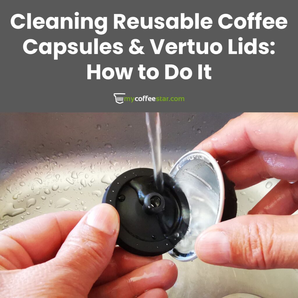 Capsules de café réutilisables et couvercles Vertuo MyCoffeestar, nettoyage immédiat, durable et écologique, marc de café comme engrais